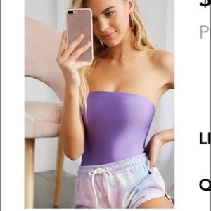 Metallic purple bodysuit